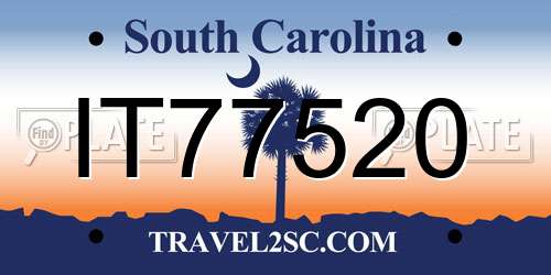 IT77520 South Carolina License Plate