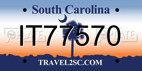 IT77570 South Carolina License Plate