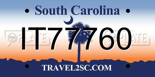 IT77760 South Carolina License Plate