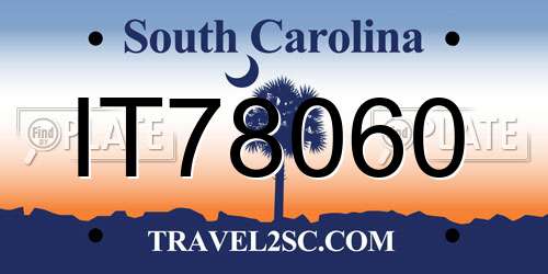 IT78060 South Carolina License Plate