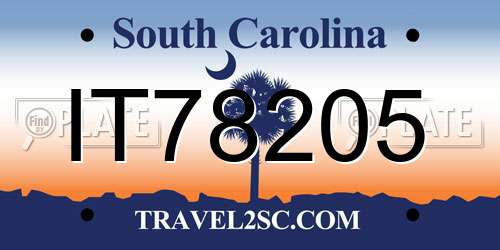 IT78205 South Carolina License Plate