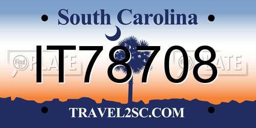 IT78708 South Carolina License Plate