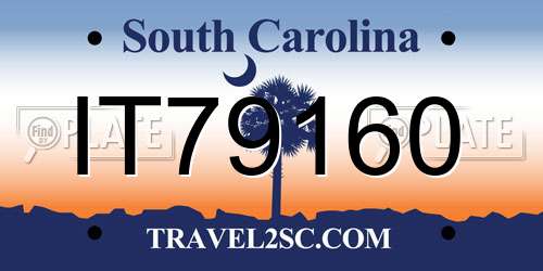 IT79160 South Carolina License Plate