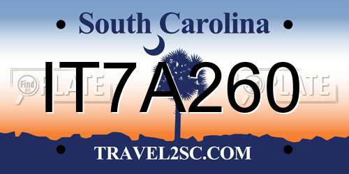 IT7A260 South Carolina License Plate