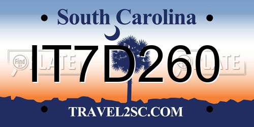 IT7D260 South Carolina License Plate
