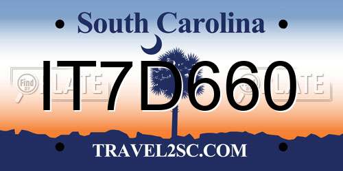 IT7D660 South Carolina License Plate
