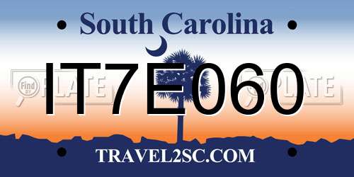IT7E060 South Carolina License Plate