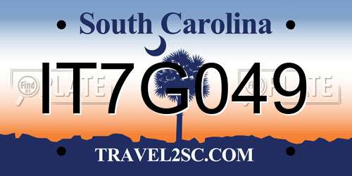 IT7G049 South Carolina License Plate