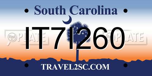 IT7I260 South Carolina License Plate