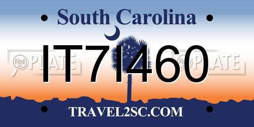 IT7I460 South Carolina License Plate