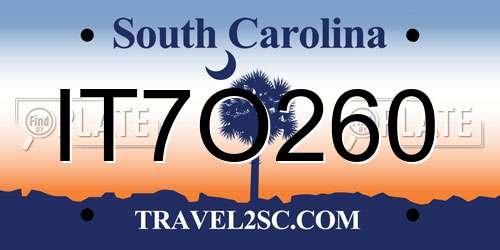 IT7O260 South Carolina License Plate
