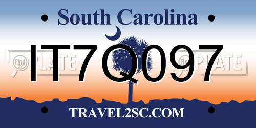 IT7Q097 South Carolina License Plate