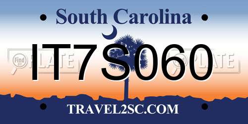IT7S060 South Carolina License Plate