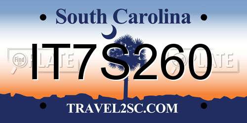 IT7S260 South Carolina License Plate