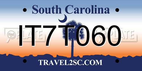 IT7T060 South Carolina License Plate