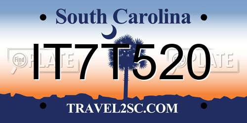 IT7T520 South Carolina License Plate