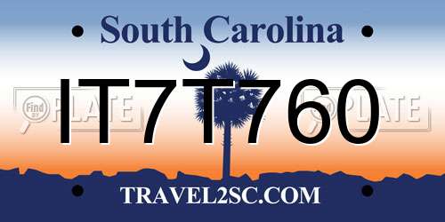 IT7T760 South Carolina License Plate