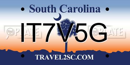IT7V5G South Carolina License Plate