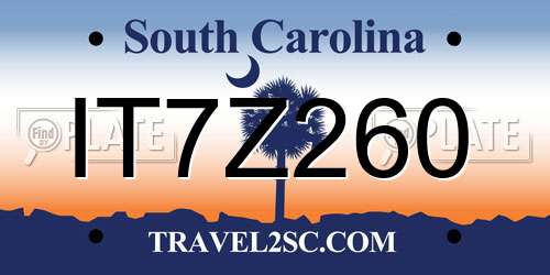 IT7Z260 South Carolina License Plate