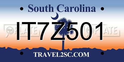 IT7Z501 South Carolina License Plate