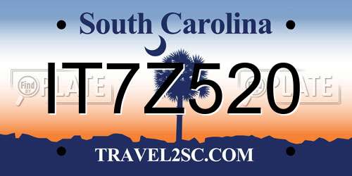 IT7Z520 South Carolina License Plate
