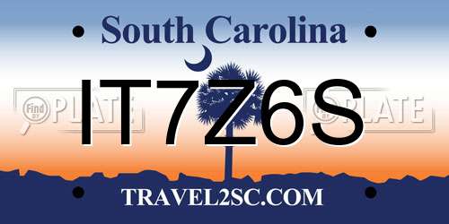 IT7Z6S South Carolina License Plate