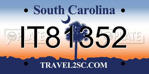 IT81352 South Carolina License Plate