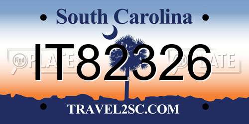 IT82326 South Carolina License Plate