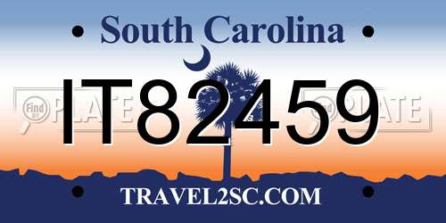 IT82459 South Carolina License Plate