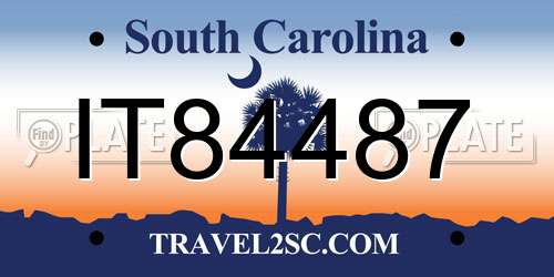 IT84487 South Carolina License Plate