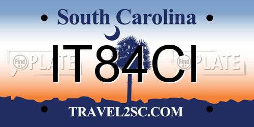 IT84CI South Carolina License Plate