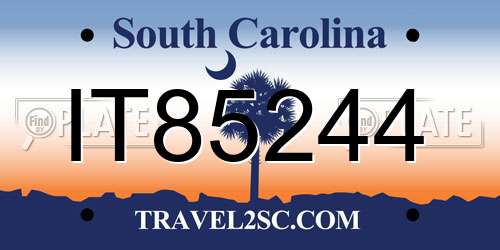 IT85244 South Carolina License Plate