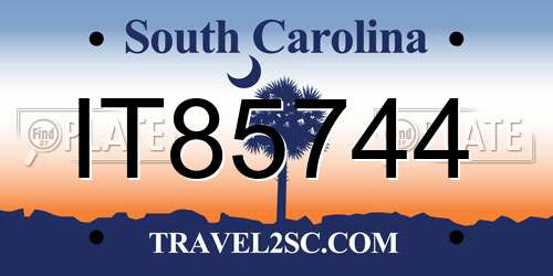 IT85744 South Carolina License Plate
