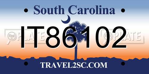 IT86102 South Carolina License Plate