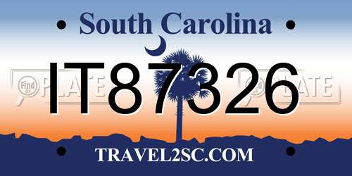 IT87326 South Carolina License Plate