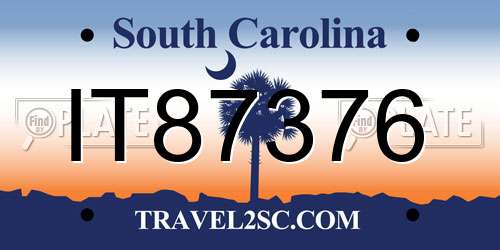 IT87376 South Carolina License Plate