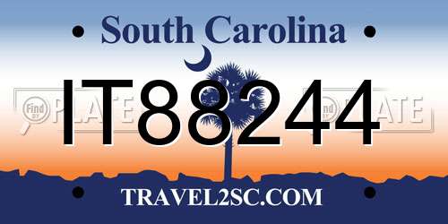 IT88244 South Carolina License Plate