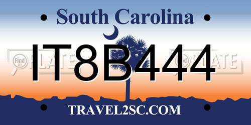 IT8B444 South Carolina License Plate