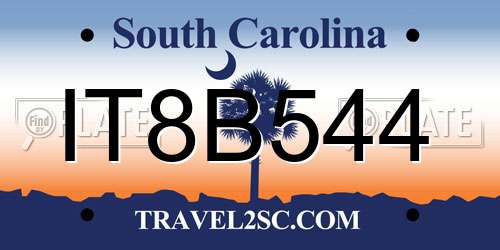 IT8B544 South Carolina License Plate
