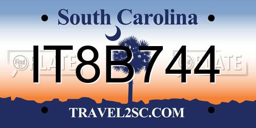 IT8B744 South Carolina License Plate