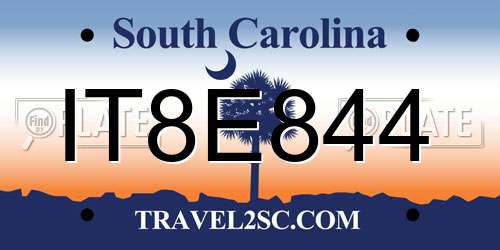 IT8E844 South Carolina License Plate