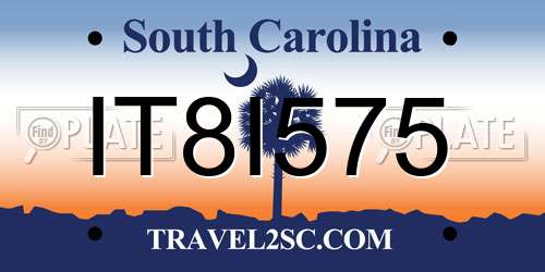 IT8I575 South Carolina License Plate