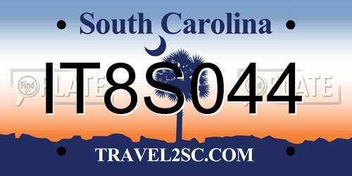 IT8S044 South Carolina License Plate