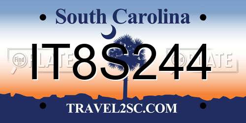 IT8S244 South Carolina License Plate
