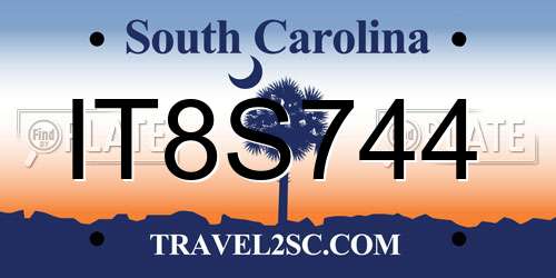 IT8S744 South Carolina License Plate