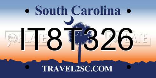 IT8T326 South Carolina License Plate