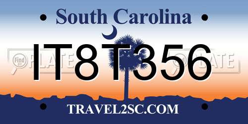 IT8T356 South Carolina License Plate