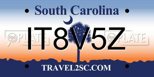 IT8V5Z South Carolina License Plate