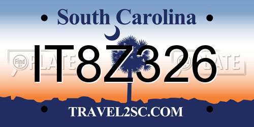 IT8Z326 South Carolina License Plate