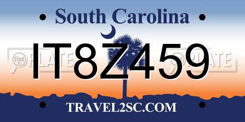 IT8Z459 South Carolina License Plate